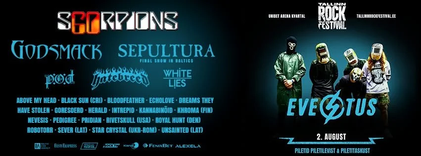 Evestus to play Tallinn Rock Festival alongside Sepultura, Hatebreed, Godsmack and POD