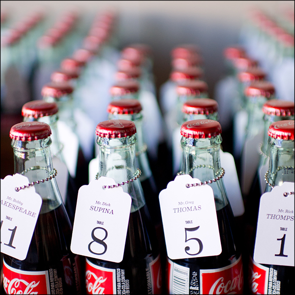  As everyone entered the reception space, they were greeted with a bottle of Mexicoke (Matt's fav), which led them to their table.&nbsp; 