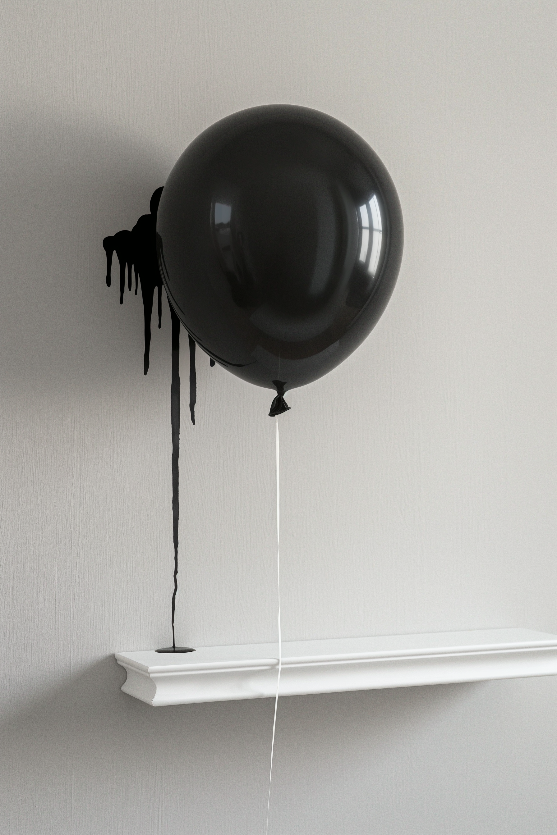 Black Balloon with Ink Spill
