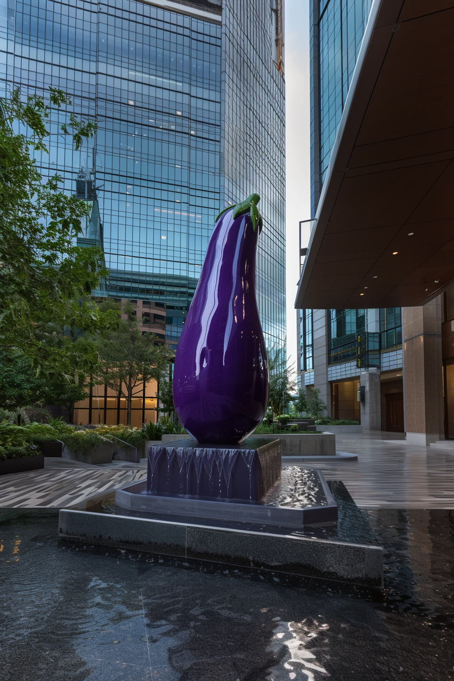 Eggplant Emoji Public Sculpture