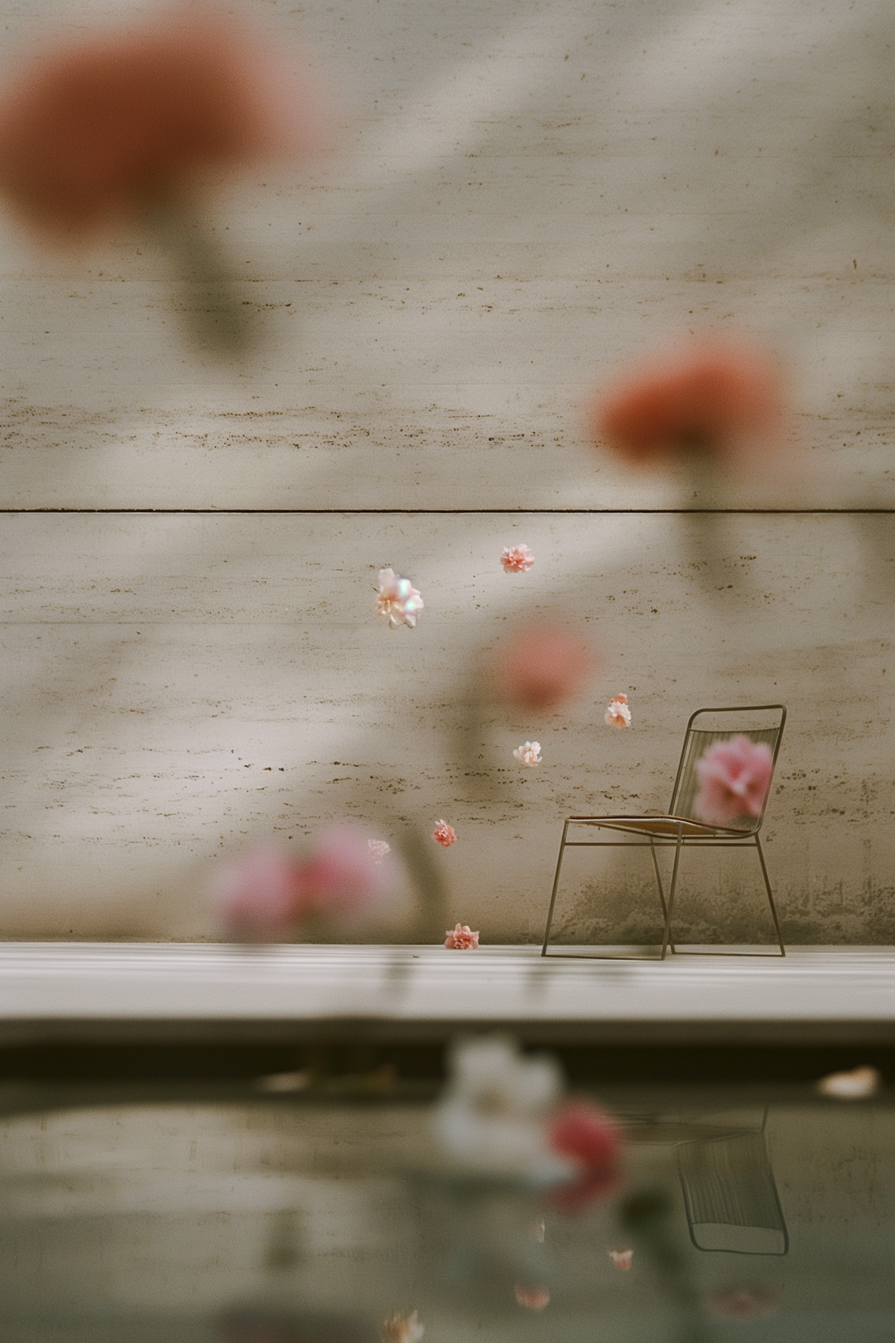 Throwing Flowers At Modern Chair