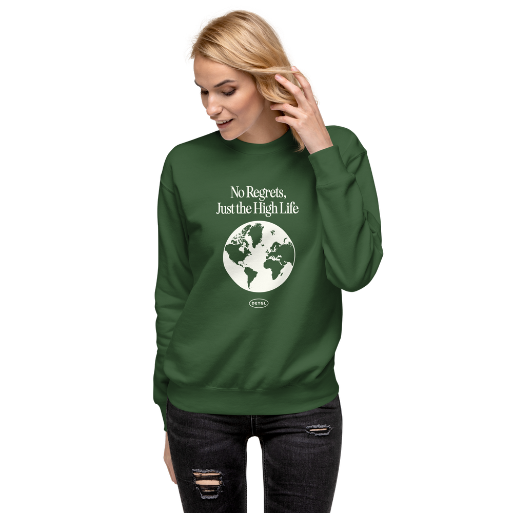 No Regrets Earth Forest Green Unisex Premium Sweatshirt — Daniel