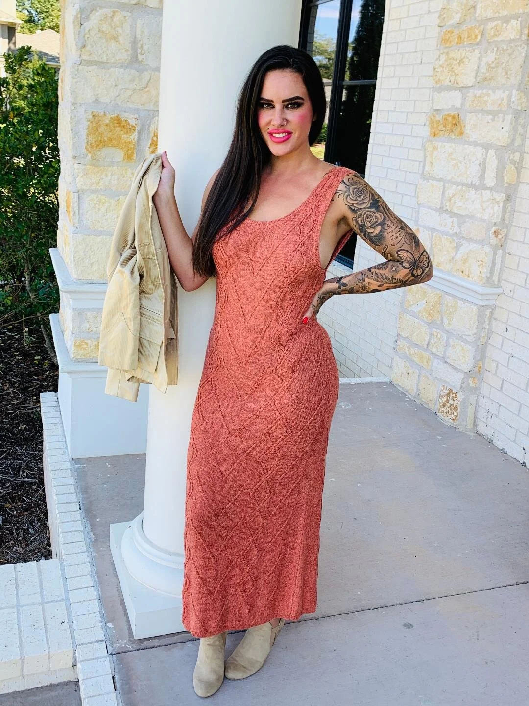 banana republic orange dress
