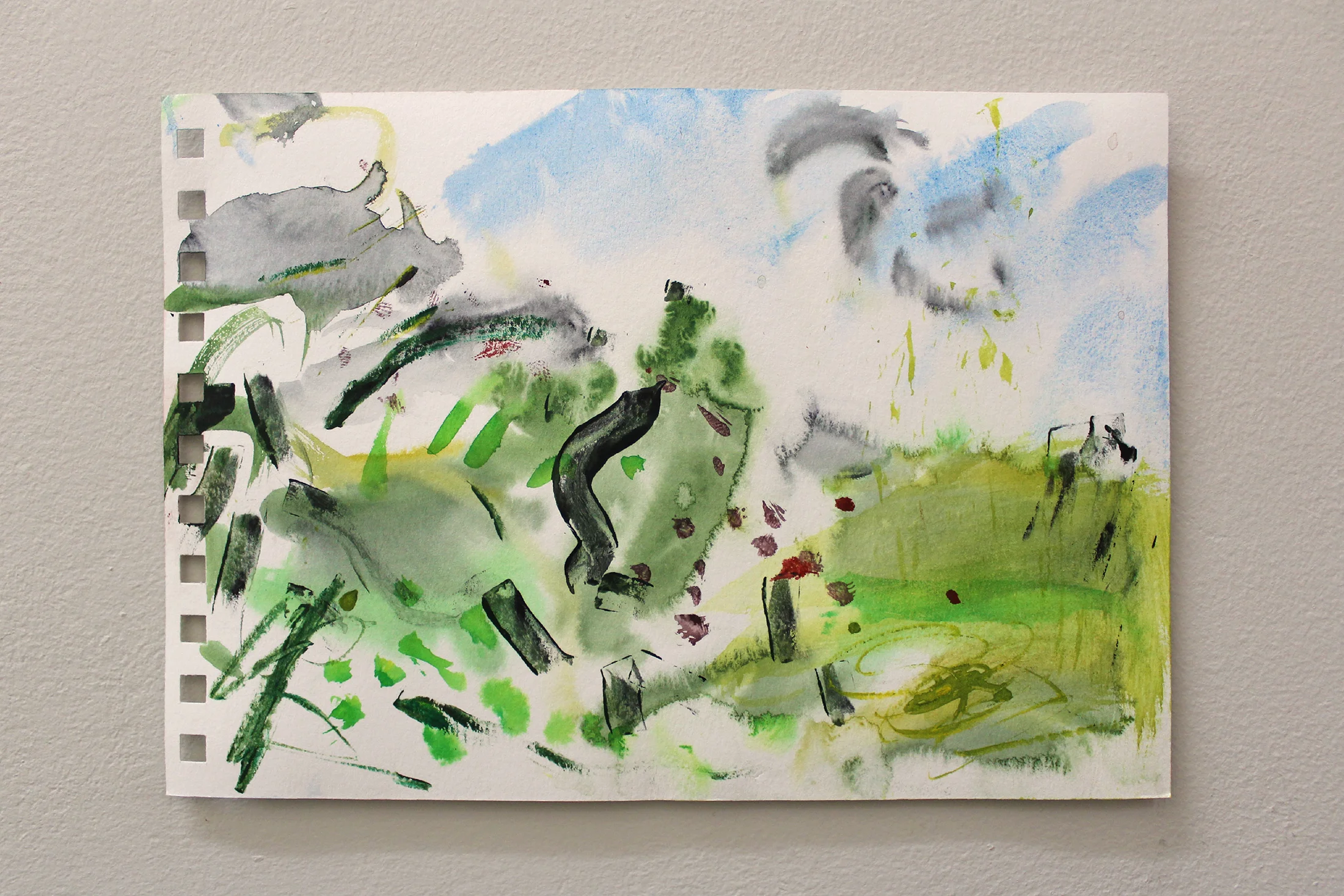 From the series En Plein Air Paintings (Hestercombe), 2015, watercolour, acrylic, sunlight-developed dye on paper, 14.8 x 21 cm