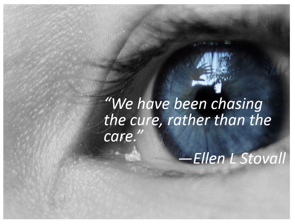 Image from unknown source on twitter; quote from an interview with the Centre for Advancing Health