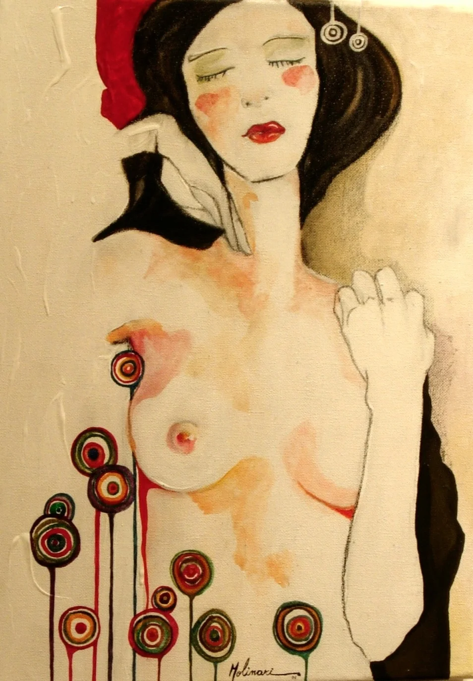 "Desnudo": Acrylic on Paper - 39 x 51 cm