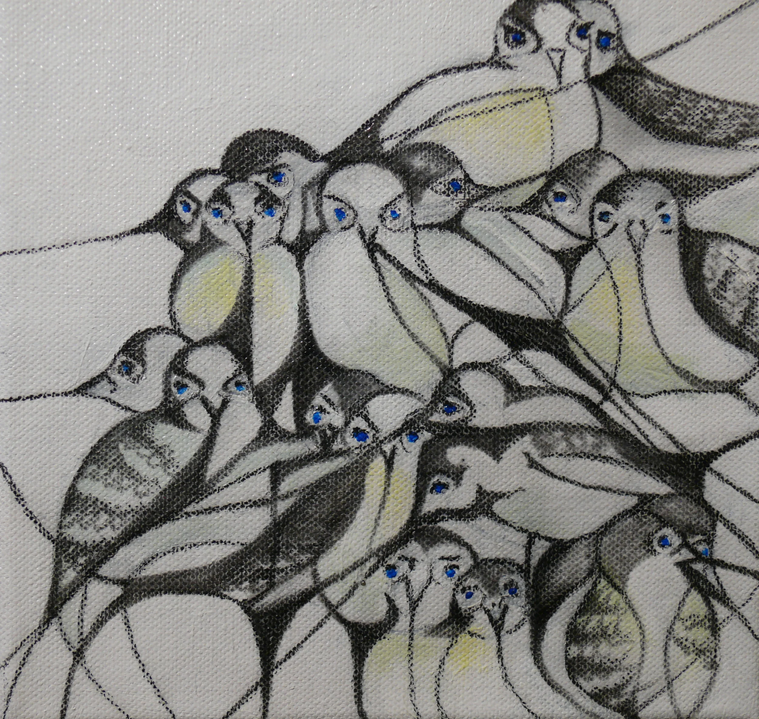 "Ten stories: A volar": mixed techniques - 20 x 20 cm