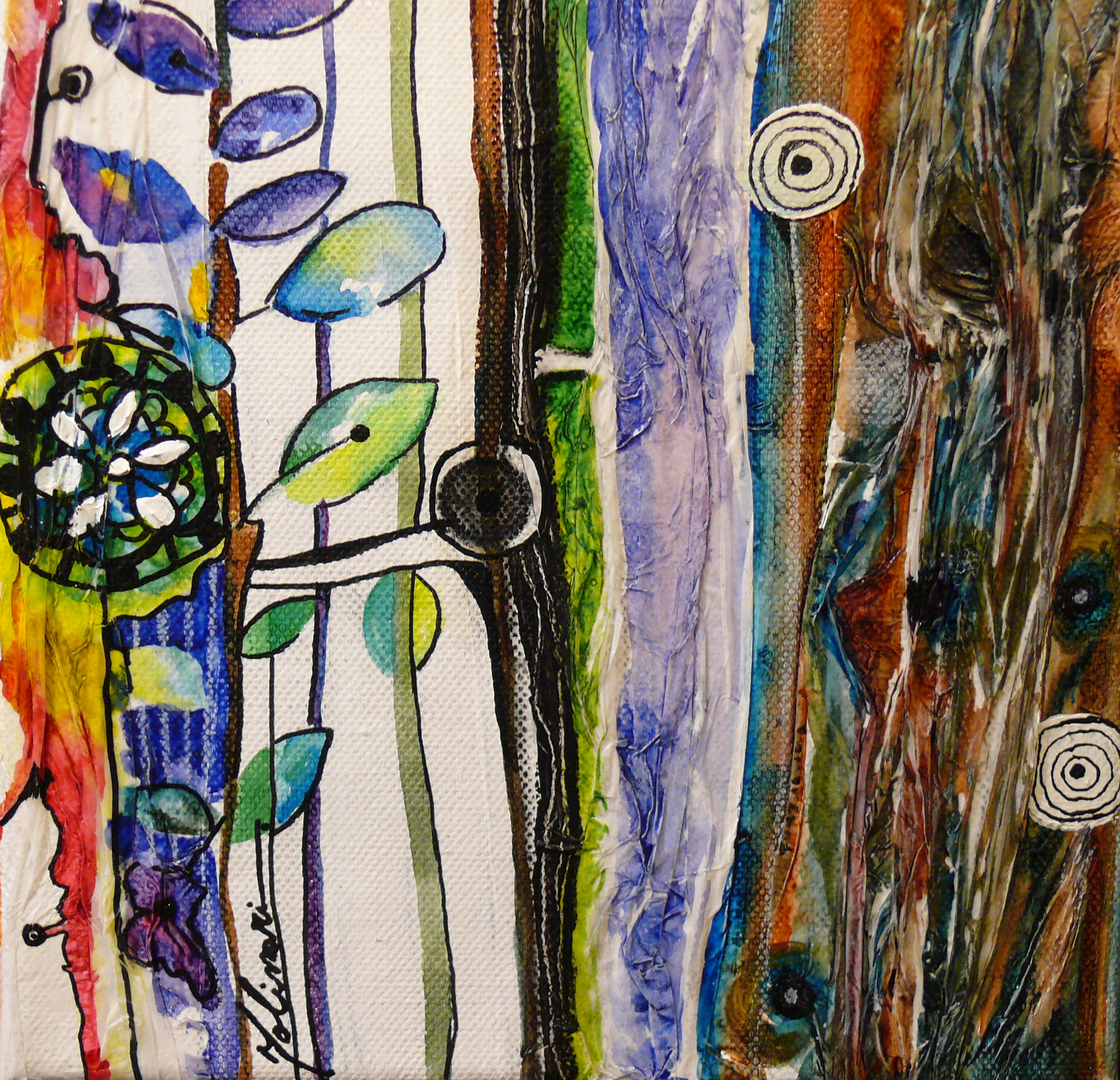 "Ten stories: vida": mixed techniques - 20 x 20 cm