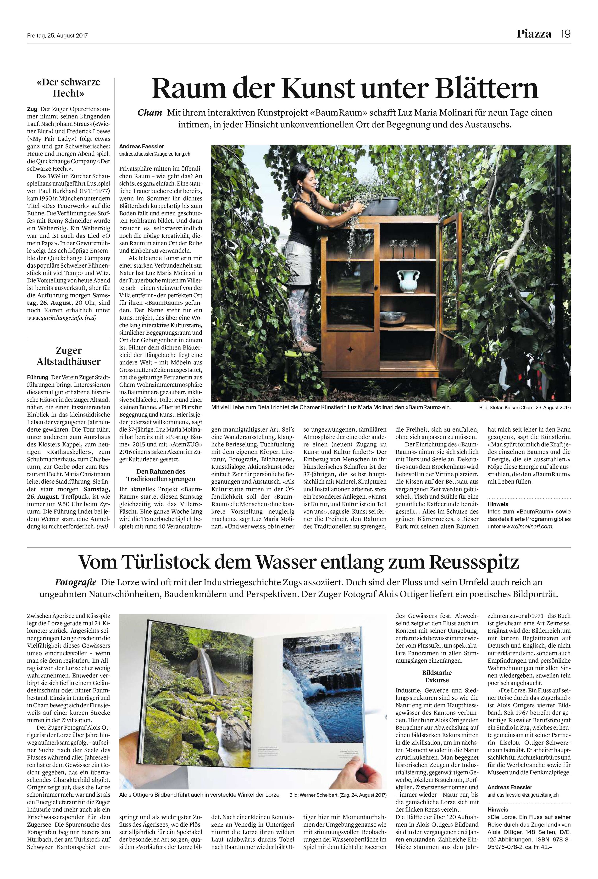  https://www.luzernerzeitung.ch/zentralschweiz/zug/cham-raum-der-kunst-unter-blaettern-ld.103940 Article  