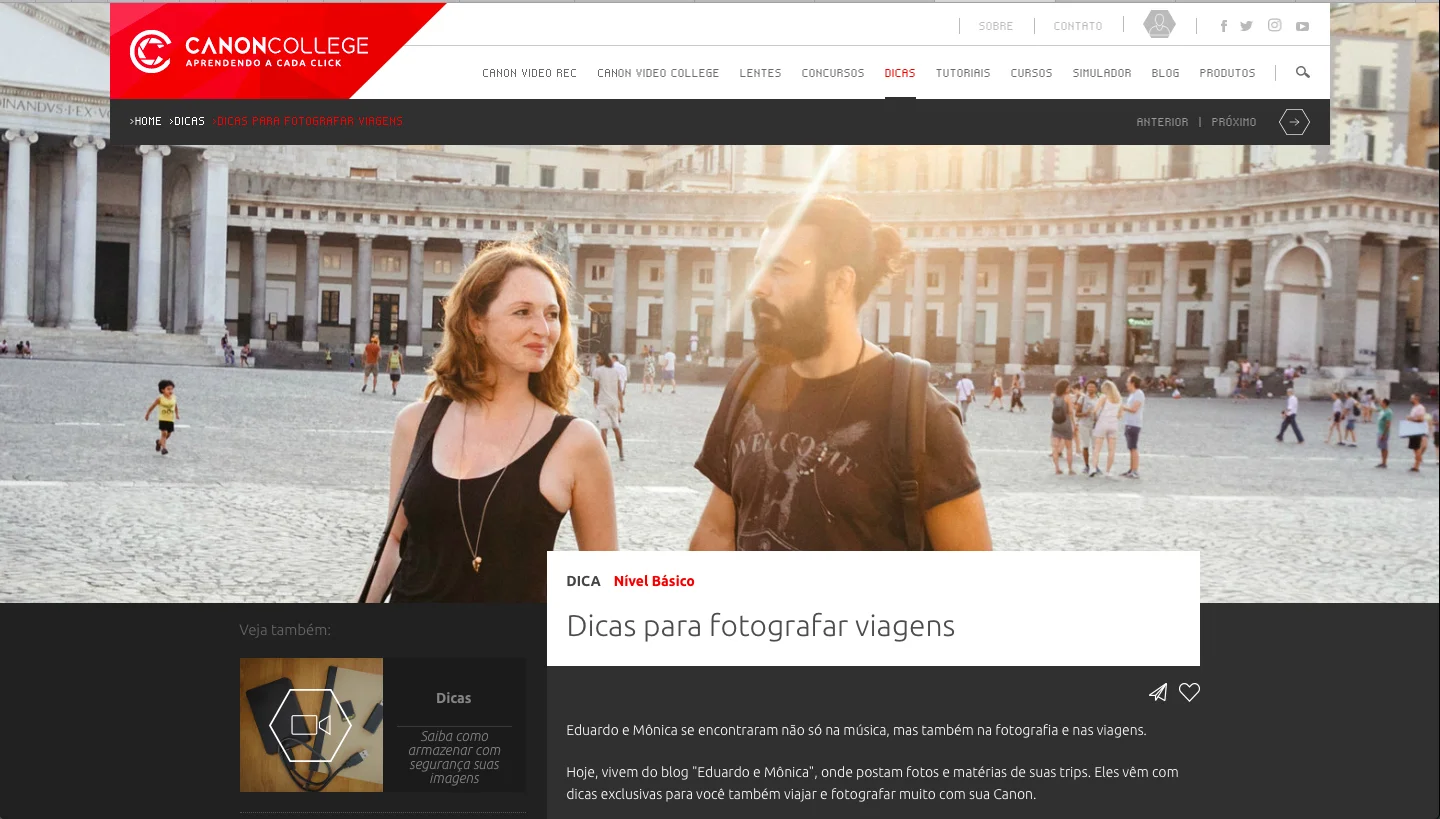 Blog Eduardo e Mônica tá na Canon Brasil