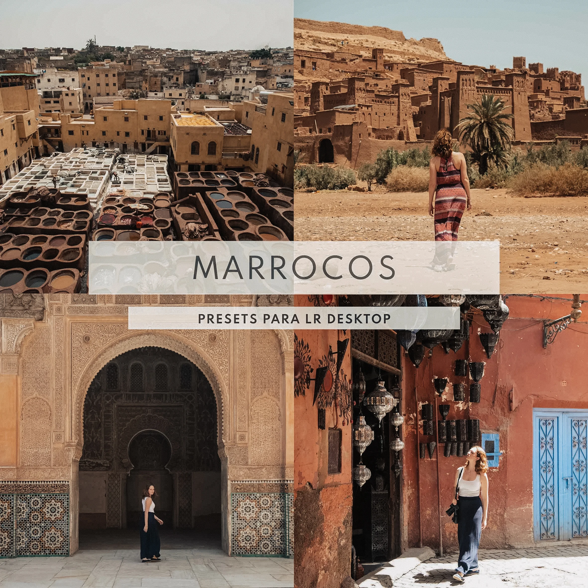 Presets Marrocos Desktop Vista panorâmica de Marrocos mostrando paisagens vibrantes e arquitetura tradicional em fotografias de viagem. Eduardo e Monica