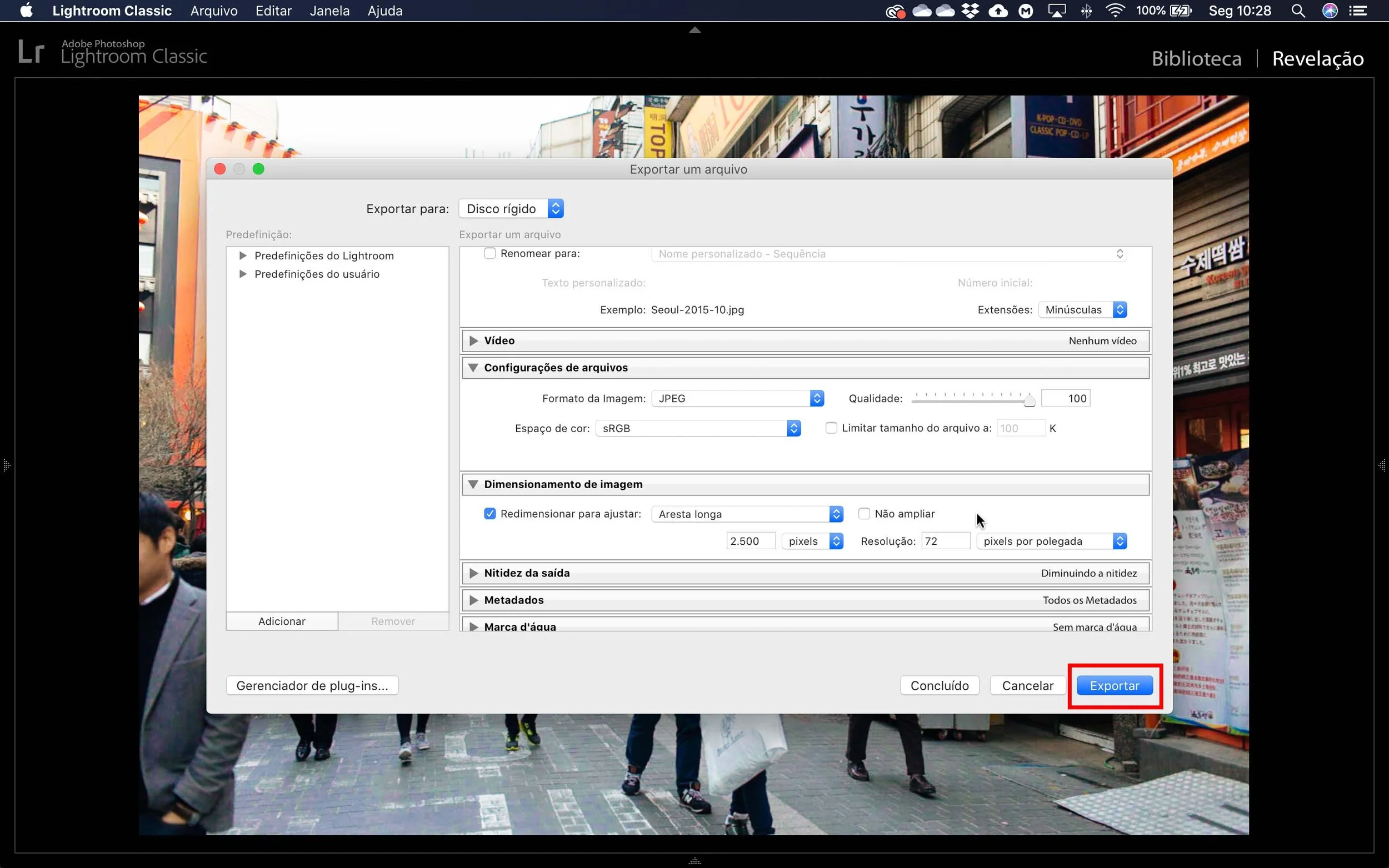 Como exportar fotos no Lightroom Passo a Passo Eduardo & Mônica