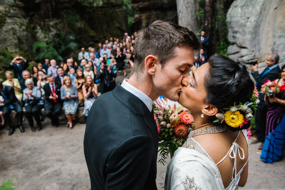 The first kiss at Kangaroo Valley Bush Retreat