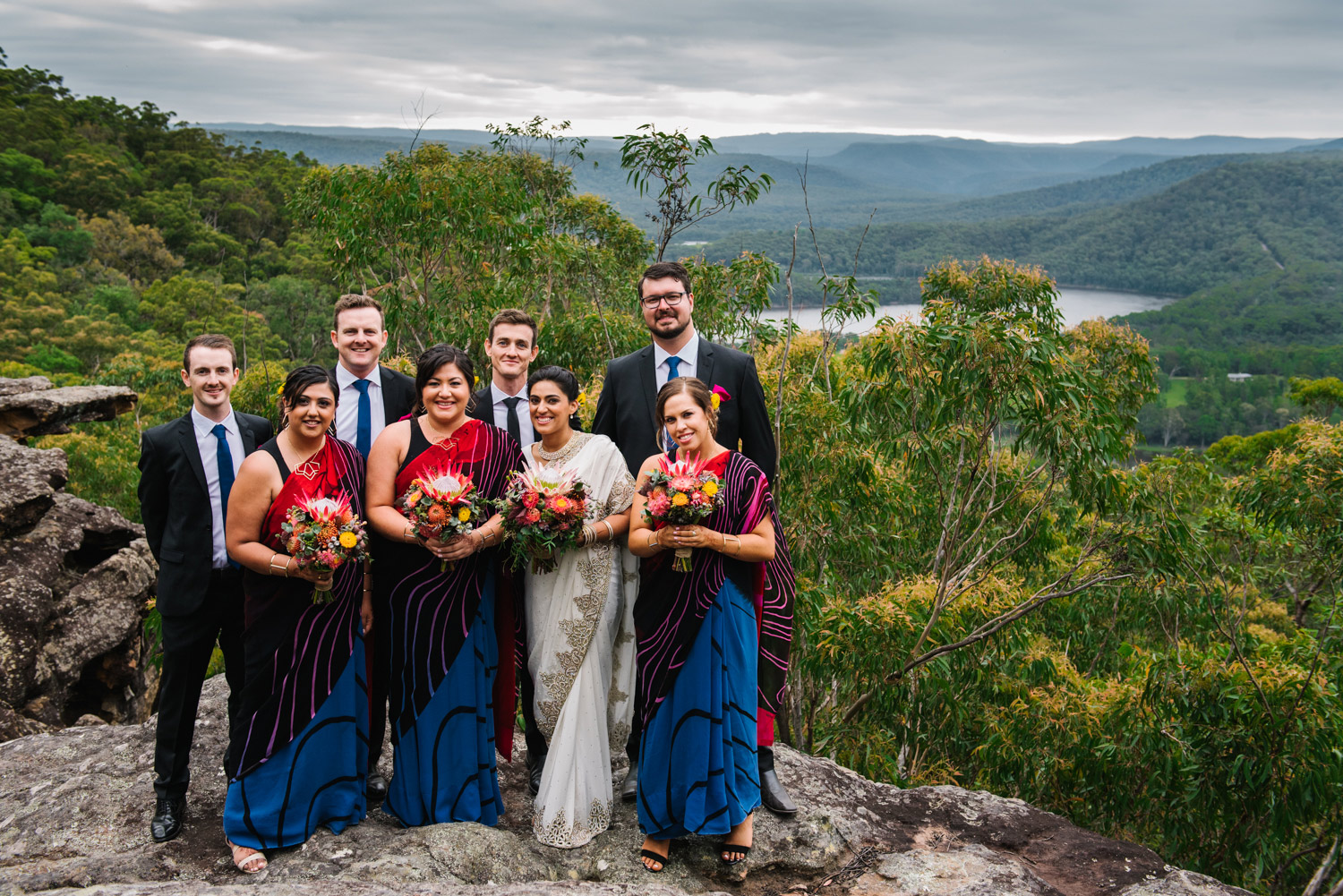 Bridal party at Kangaroo Valley Bush Retreat