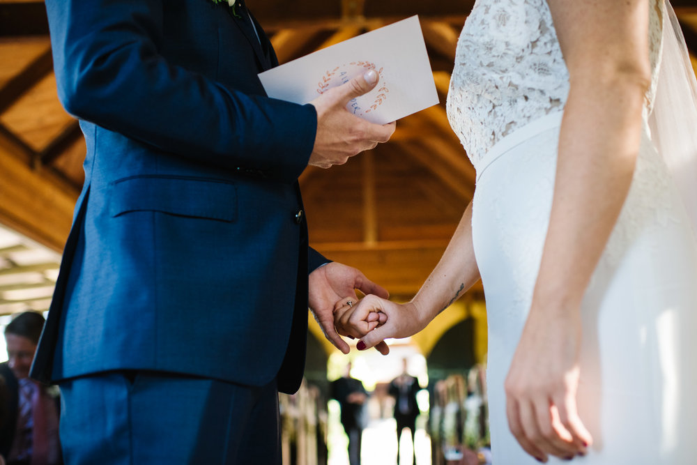 Bride and groom detail