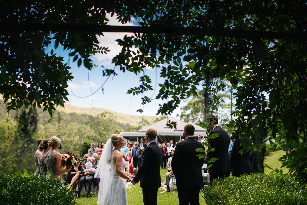 View of hills from garden ceremony