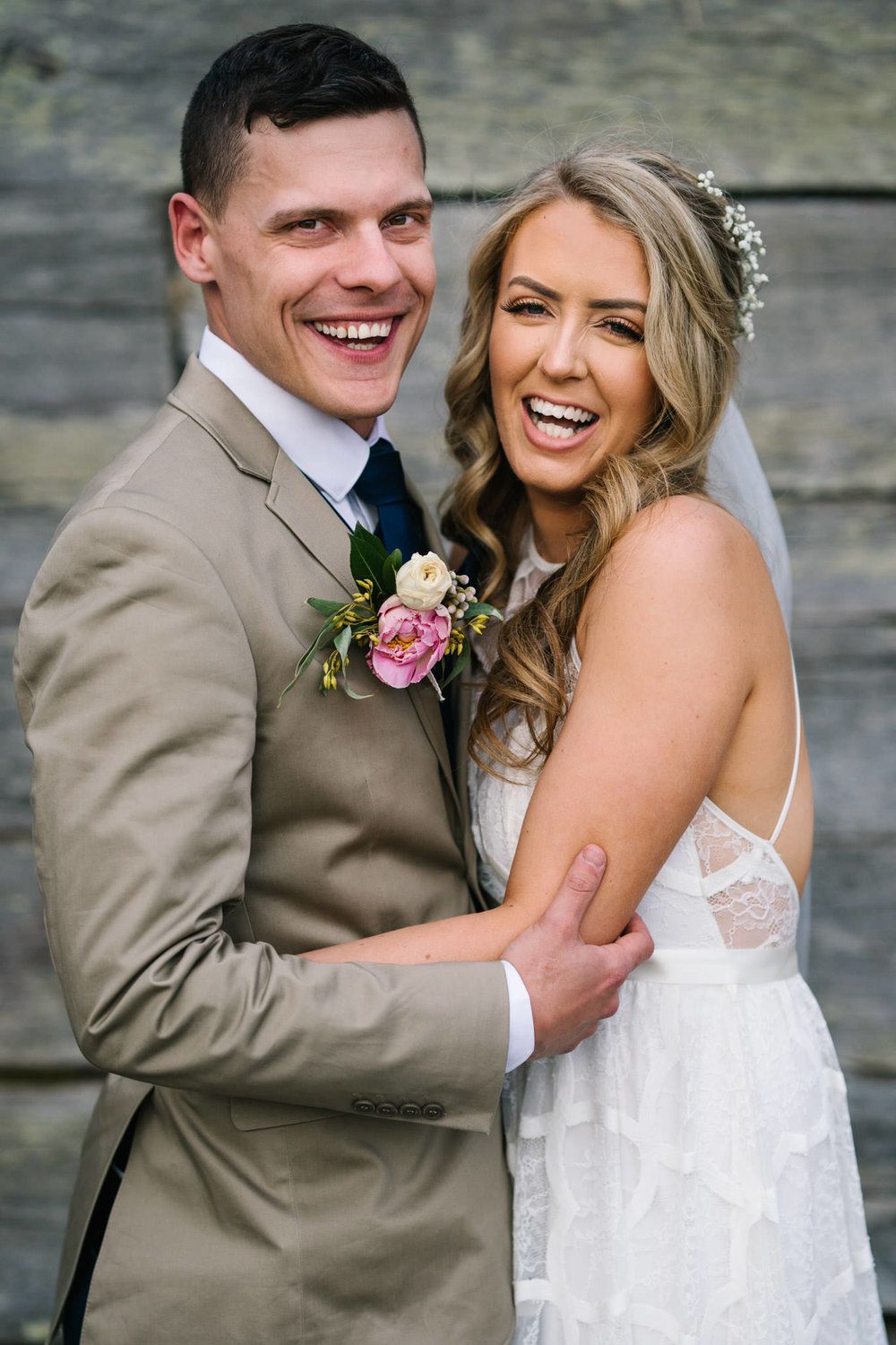 Portrait of bride and groom