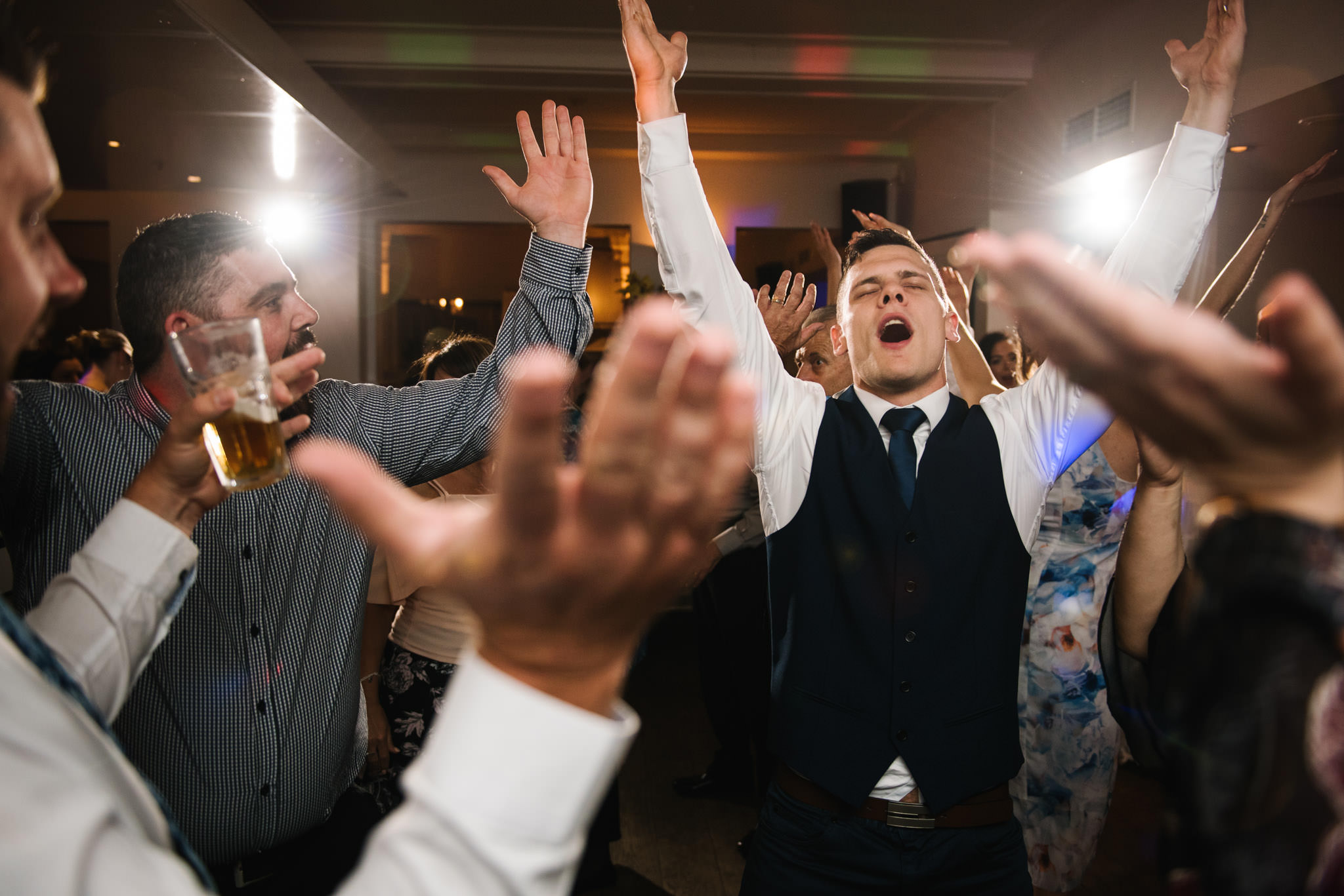 Groom dancing to YMCA