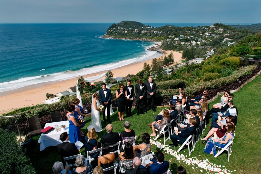 Wedding ceremony at Jonah's Whale Beach