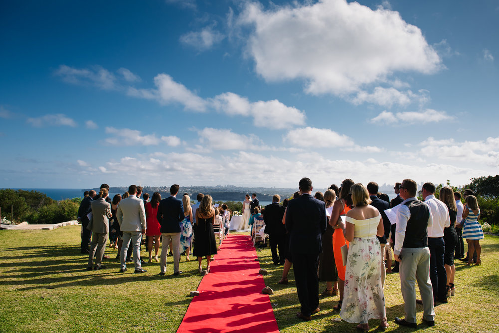 Wedding ceremony on headland at North Head