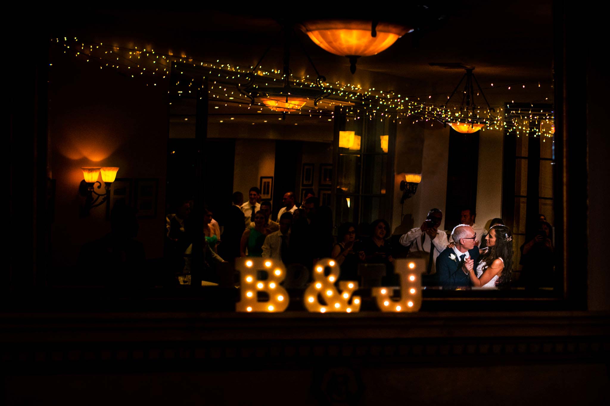 Bride and father dance together at Manly Golf club reception