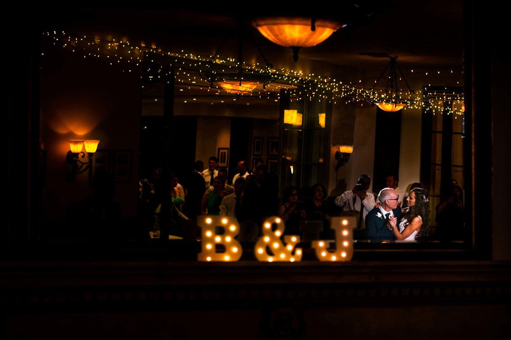 Bride and father dance together at Manly Golf club reception