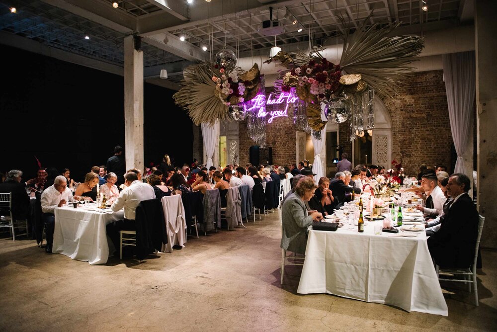 Guests in dining space at Beta Events Sydney Wedding