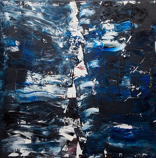 Divertere, oil on canvas, 36x36x1.5", $1,200