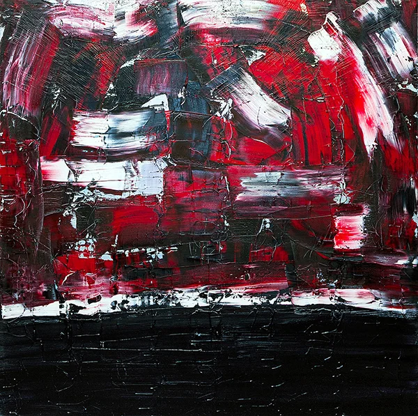 Suppression, oil on canvas, 48x48x1.5", $2,300