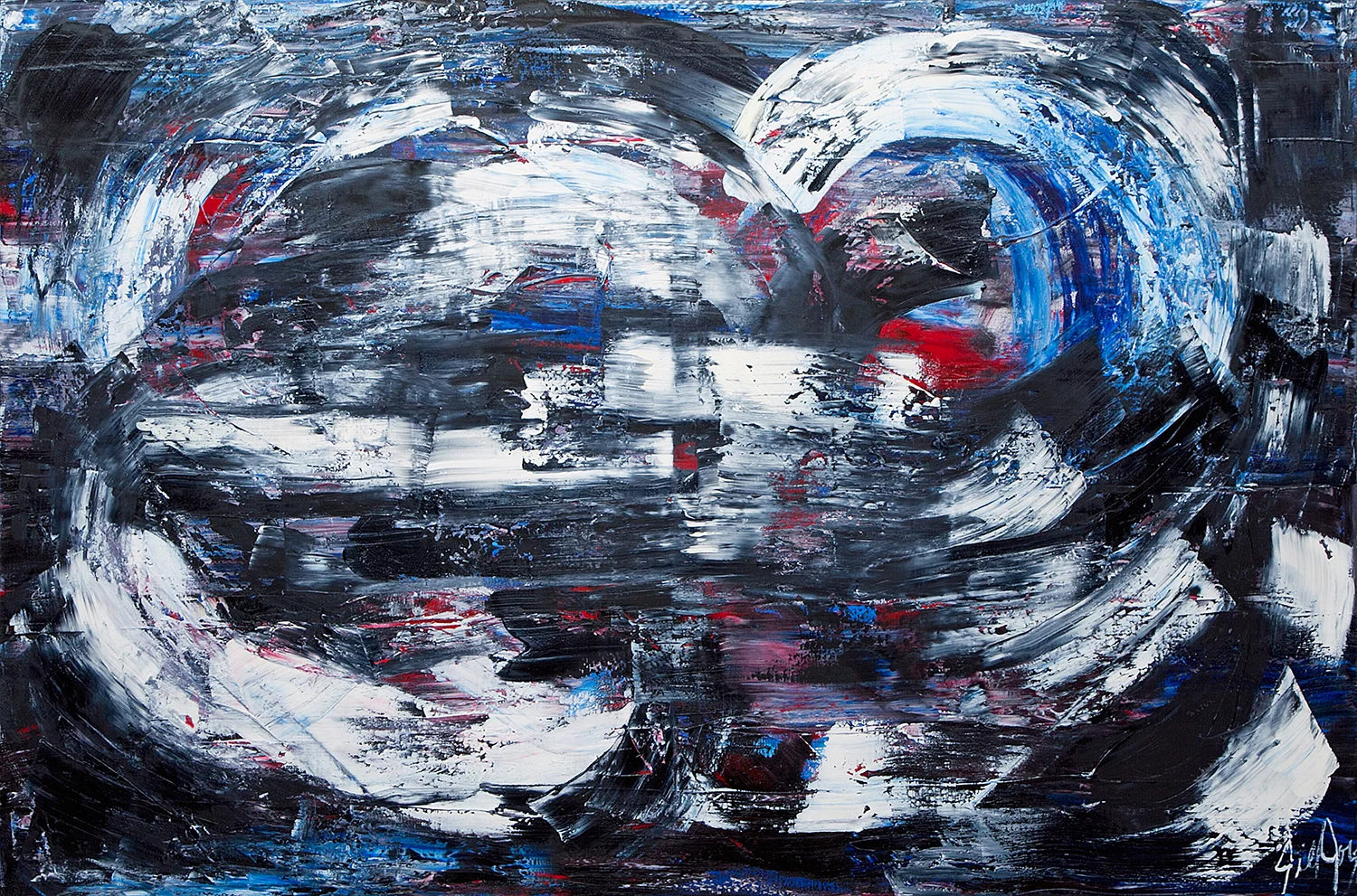 Death Comes and Recedes, oil on canvas, 48x72x1.5", $4,900