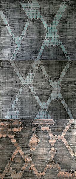 AUM, acrylic on canvas, 108x44x2", 2000 - $3,900