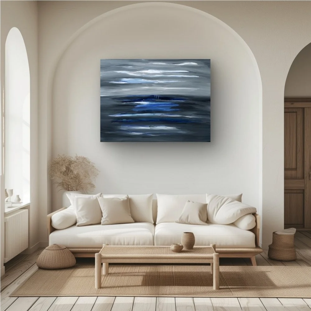 Grey Ocean Giclée Print - Installation Example