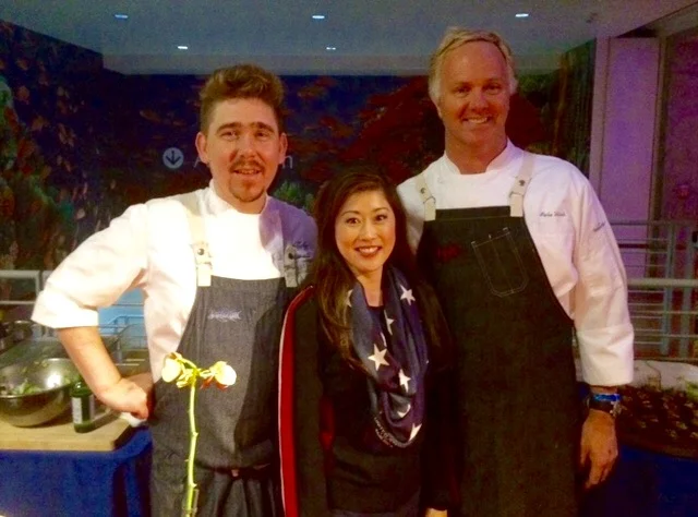 Chef de Cuisine Justin Baade, Kristi Yamaguchi and Executive Chef Parke Ulrich at this years Always Dream Foundations Red, White and Blue Ball.