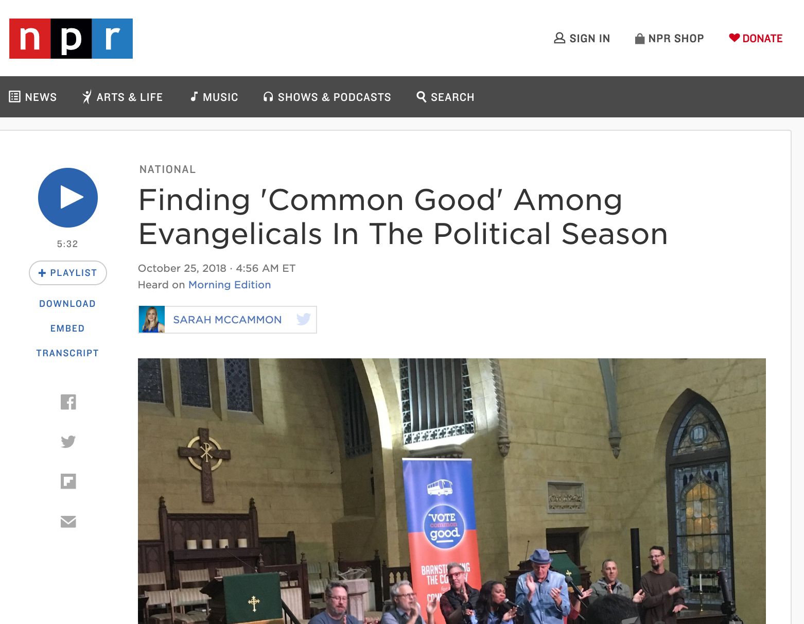 Finding 'Common Good' Among Evangelicals In The Political Season