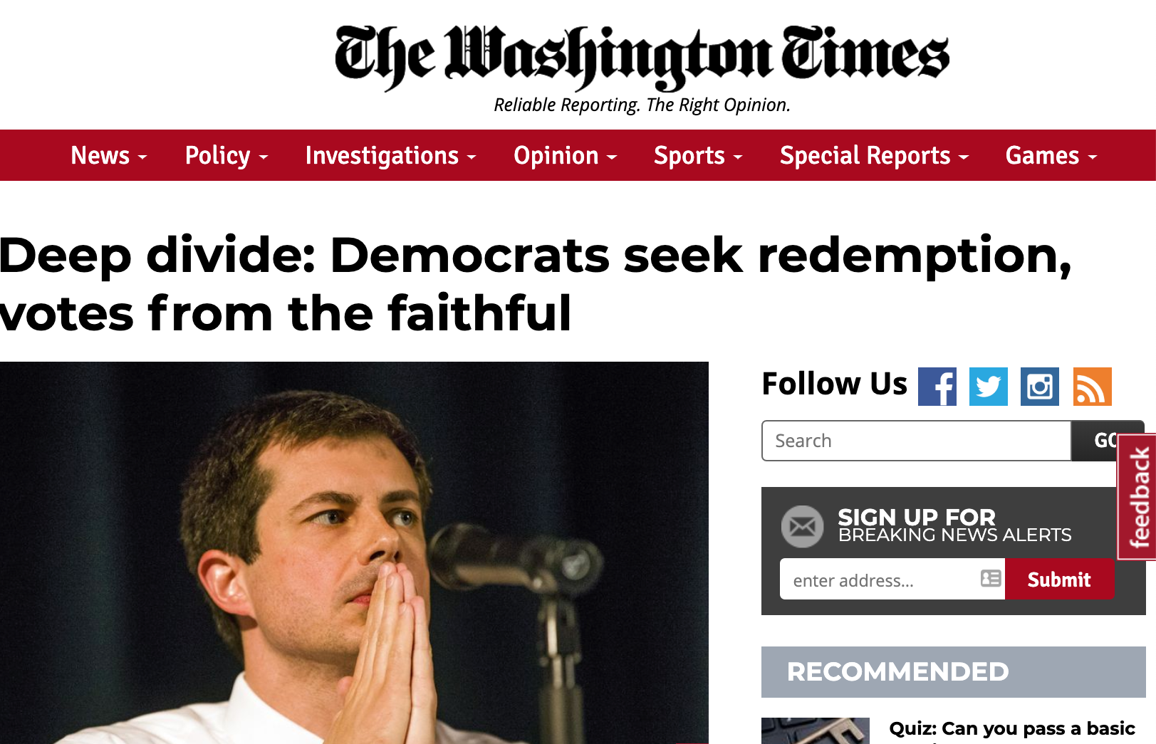 Deep Divide: Democrats Seek Redemption, Votes From the Faithful