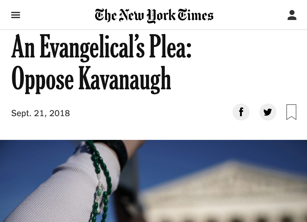 An Evangelical’s Plea: Oppose Kavanaugh