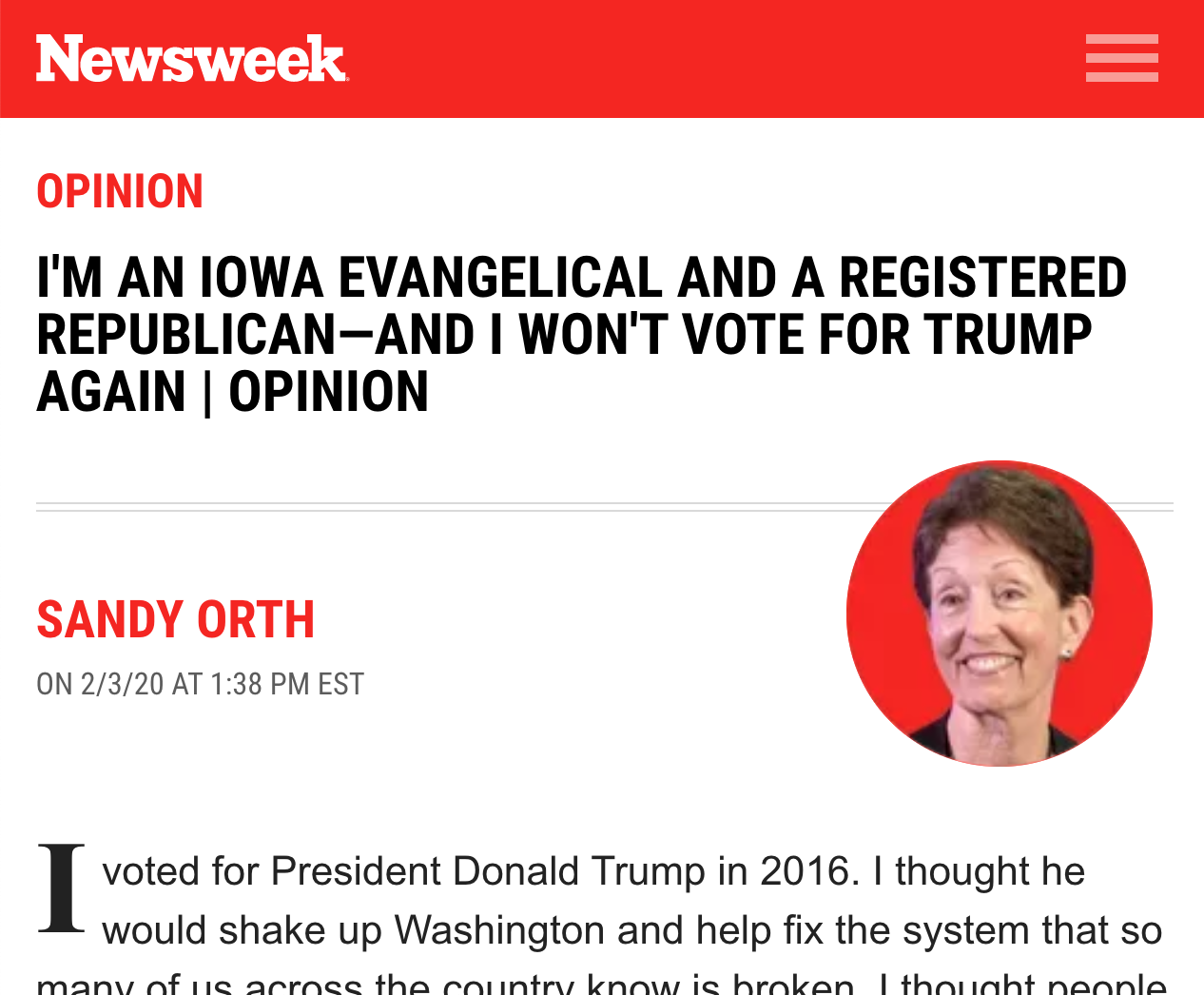 I'm an Iowa Evangelical and a Registered Republican—and I Won't Vote for Trump Again
