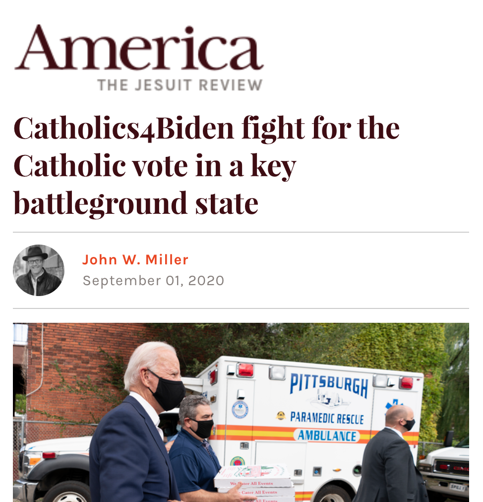 Catholics4biden Fight for the Catholic Vote in a Key Battleground State