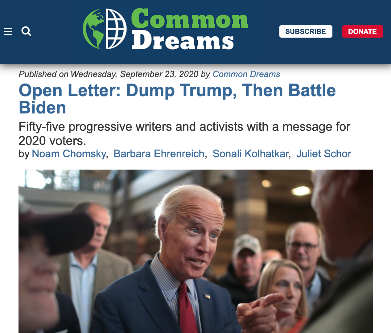 Open Letter: Dump Trump, Then Battle Biden