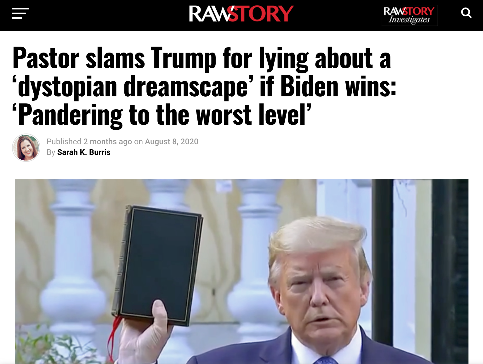 Pastor Slams Trump for Lying About a ‘Dystopian Dreamscape’ if Biden Wins: ‘Pandering to the Worst Level’