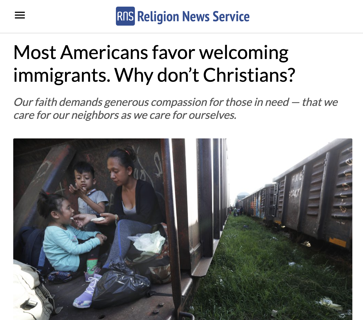 Most Americans favor welcoming immigrants. Why don't Christians?