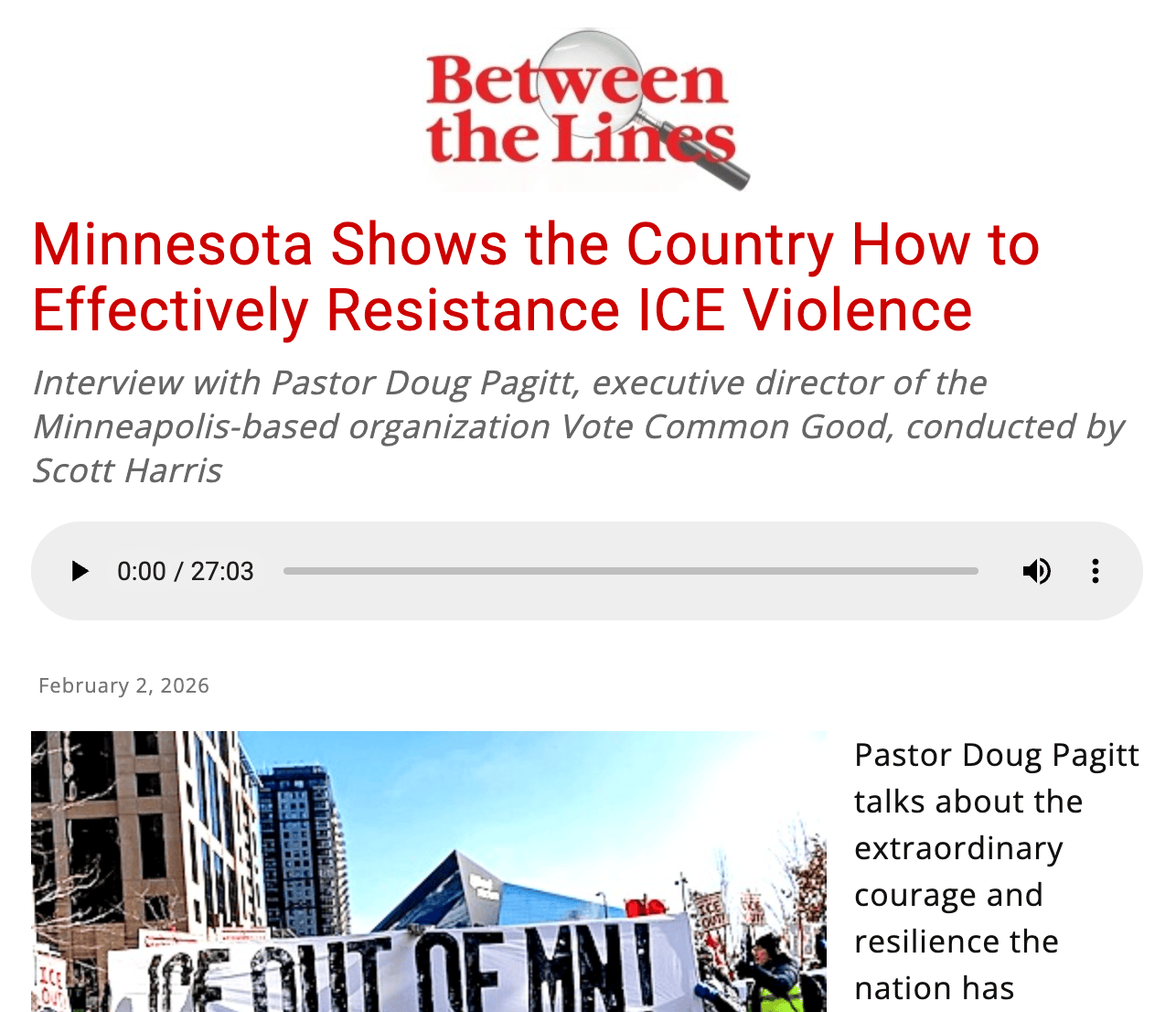 Minnesota Shows the Country How to Effectively Resistance ICE Violence • Interview with Doug Pagitt