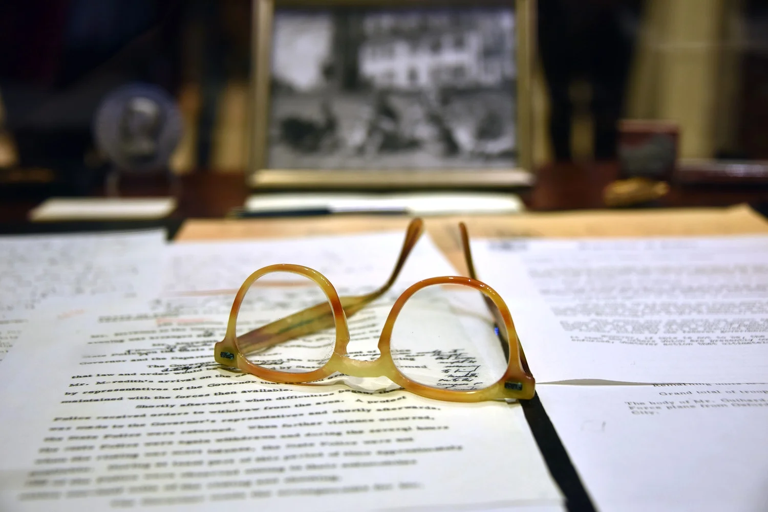 John F. Kennedy's glasses on his desk