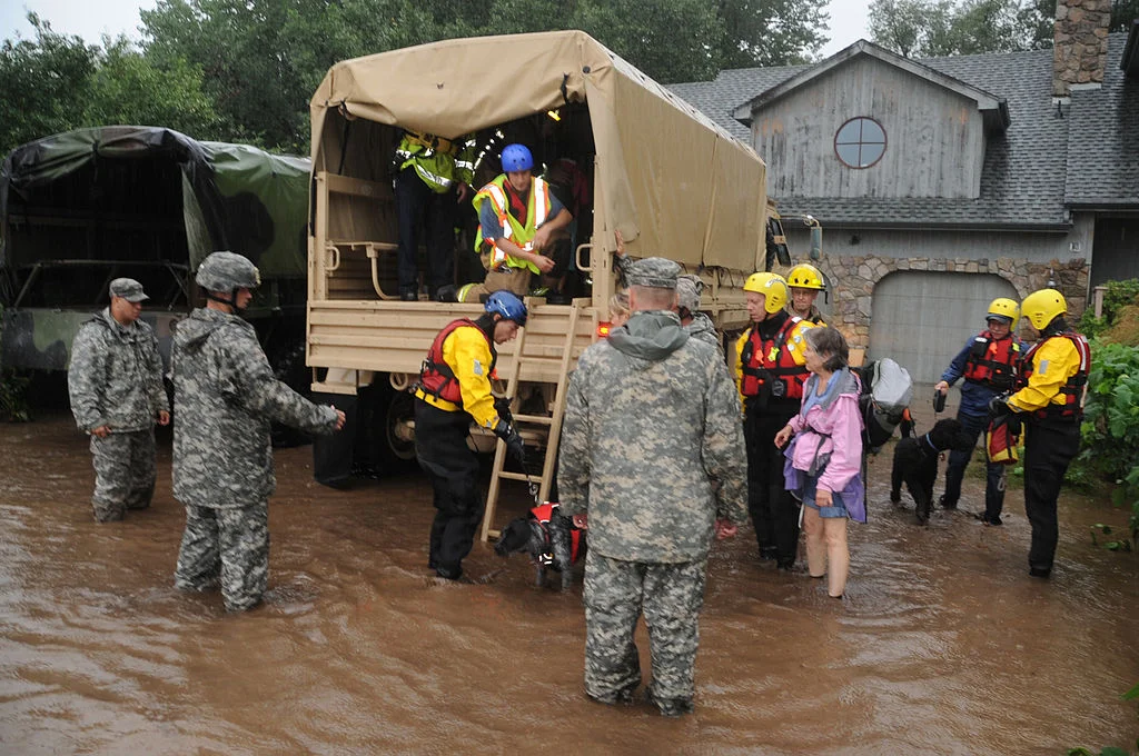 Colorado National Guardsmen respond to floods in Boulder County, Colorado, United States. 12 September 2013. Image: United States Department of Defense
