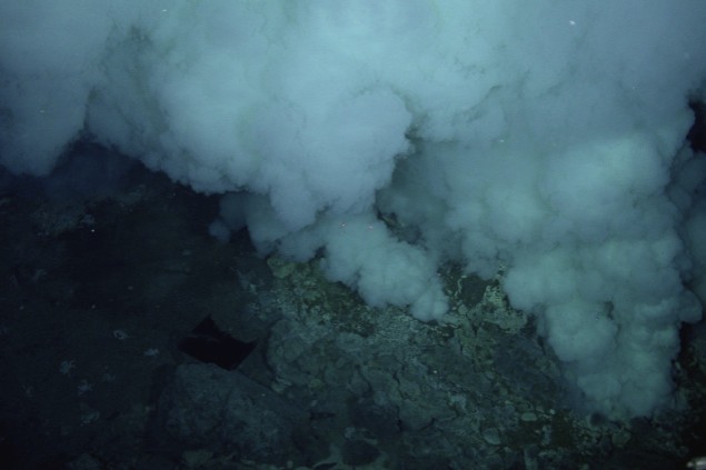 Did metabolism developed near hydrothermal vents before the development of cellular life? Image: Submarine Ring of Fire 2006 Exploration, NOAA Vents Program.