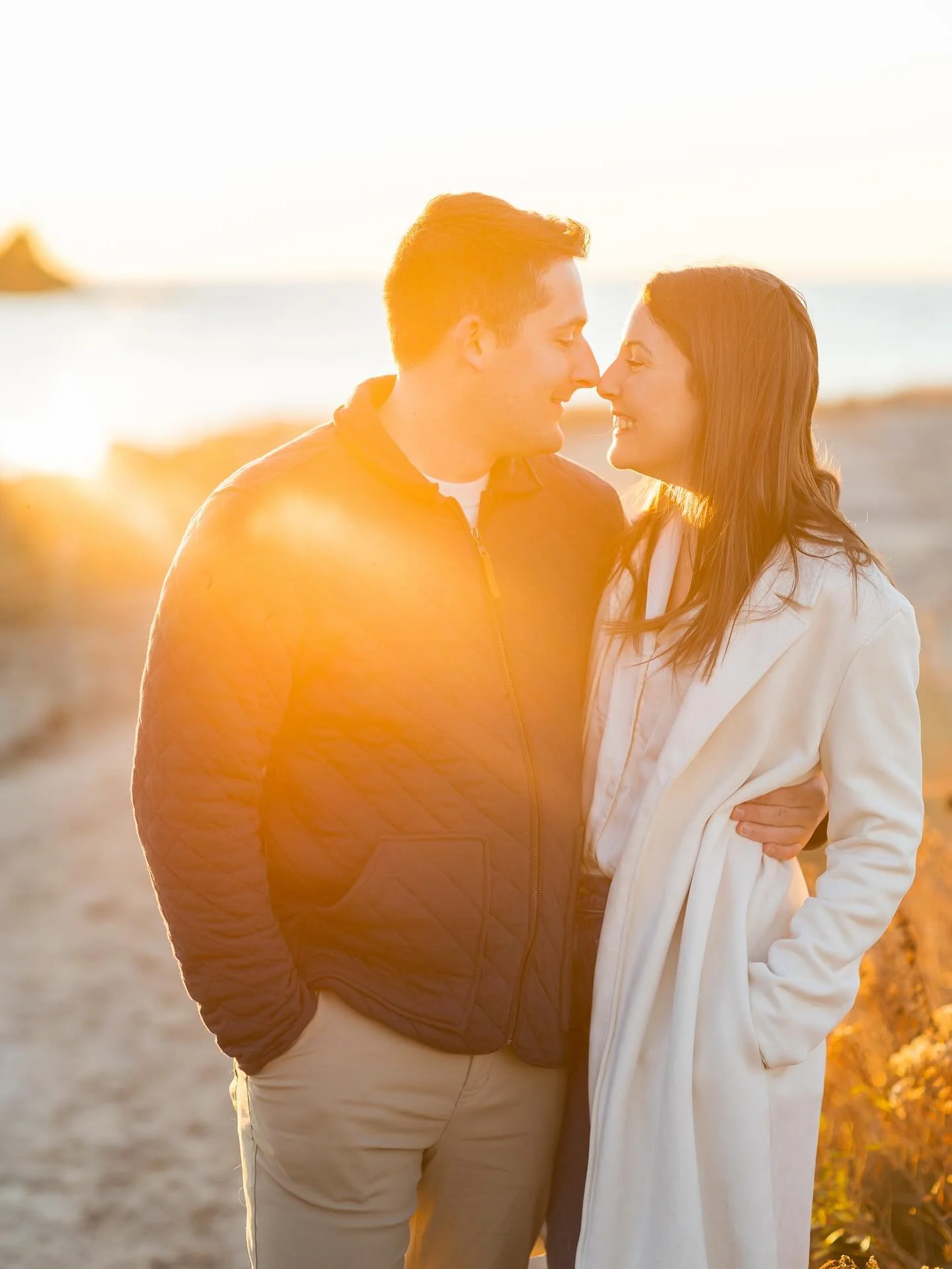 A throwback to Elizabeth &amp; Ian&rsquo;s cozy sunset engagement session as we celebrate this newly married duo tonight on the Cape. 🥂
