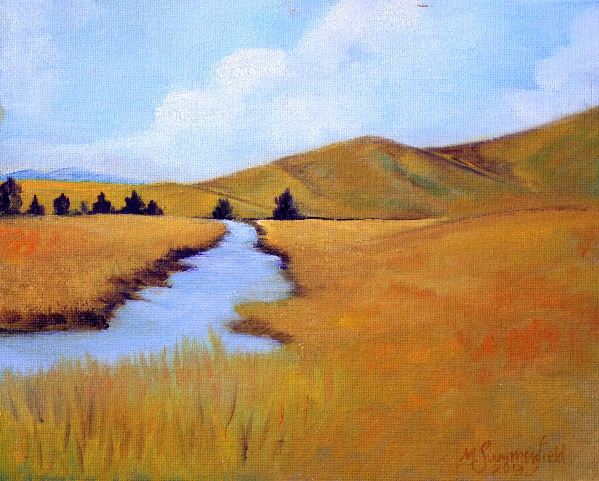 SOLD Cherry Creek Impressions:  2013 8x10  oil on canvas board  SOLD