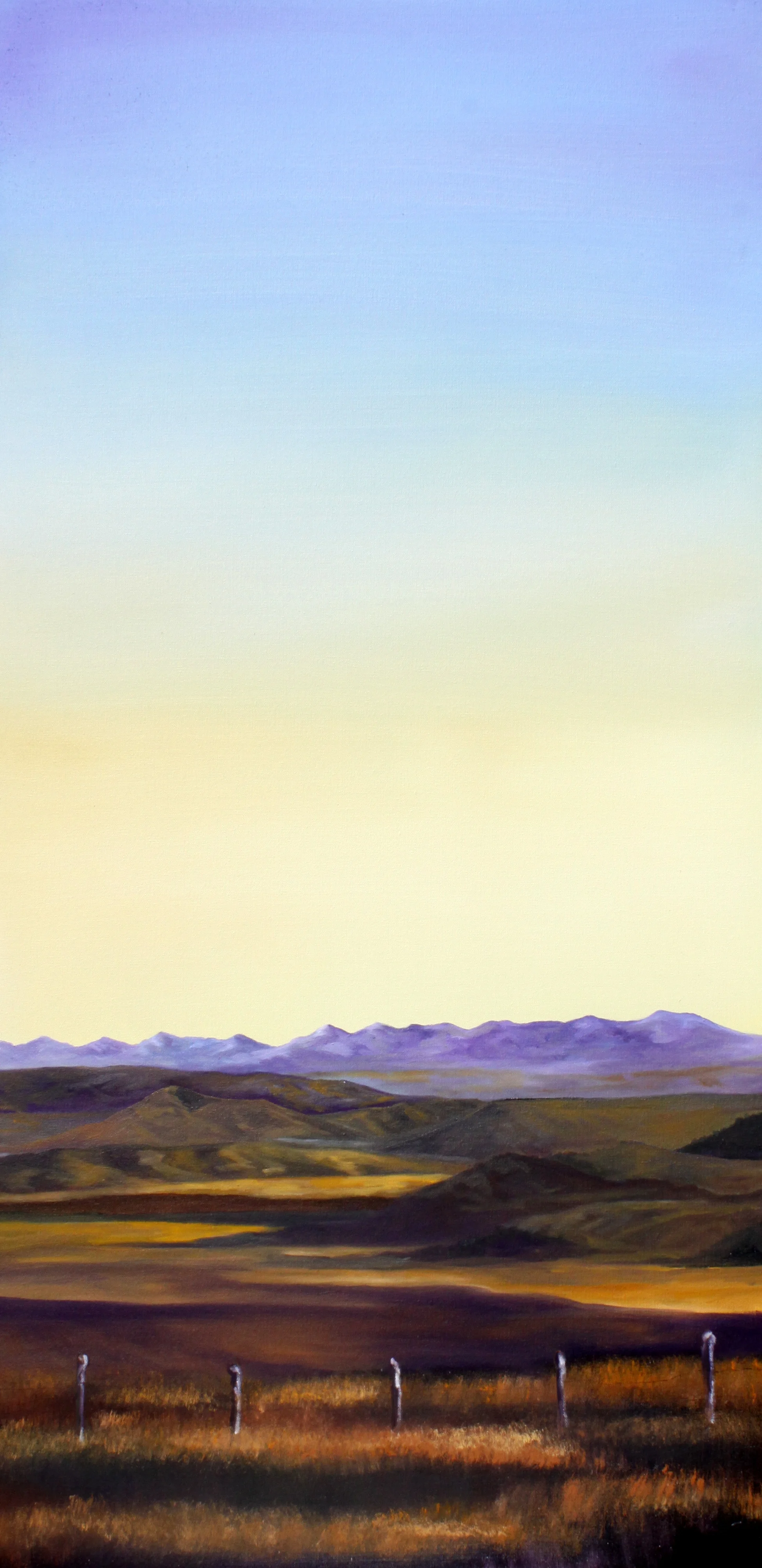 SOLD Big Sky Series: Sun Set Behind the Tobacco Roots: 2014 24x48  oil on canvas wrap  SOLD
