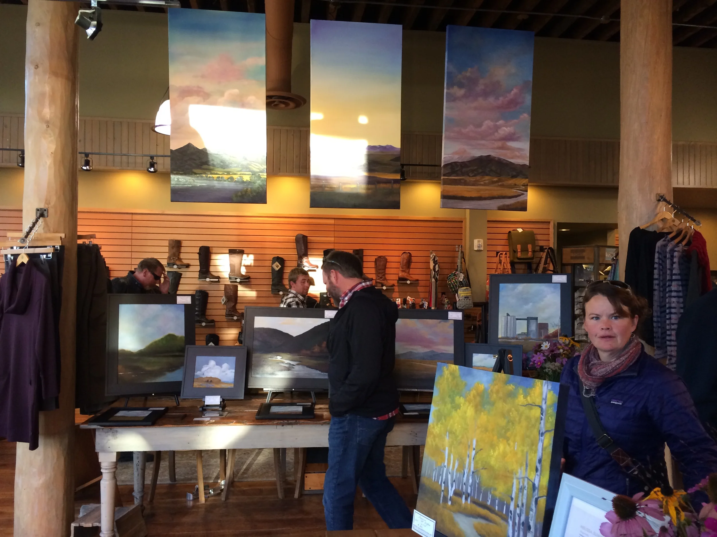 August -September 2014 Downtown Bozeman Art WAlk; Schnees Boots and Shoes 35 West Main Bozeman