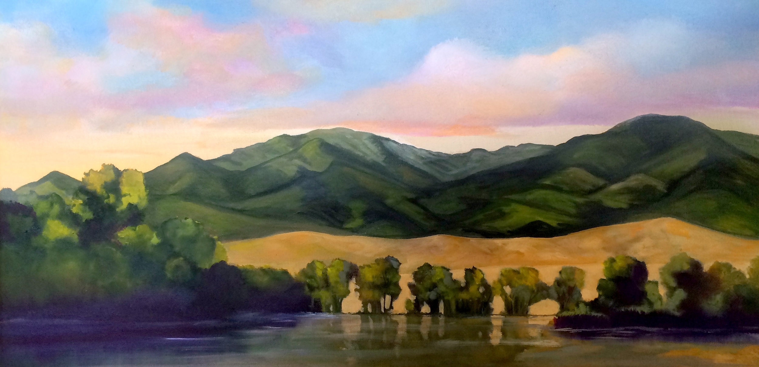 SOLD Bridger's On East Gallatin 12x24 Oil 2015 SOLD